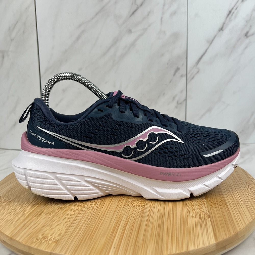 Saucony Guide 18 Womens Size 8 Navy Orchid Running Walk Gym Shoes S10998-205